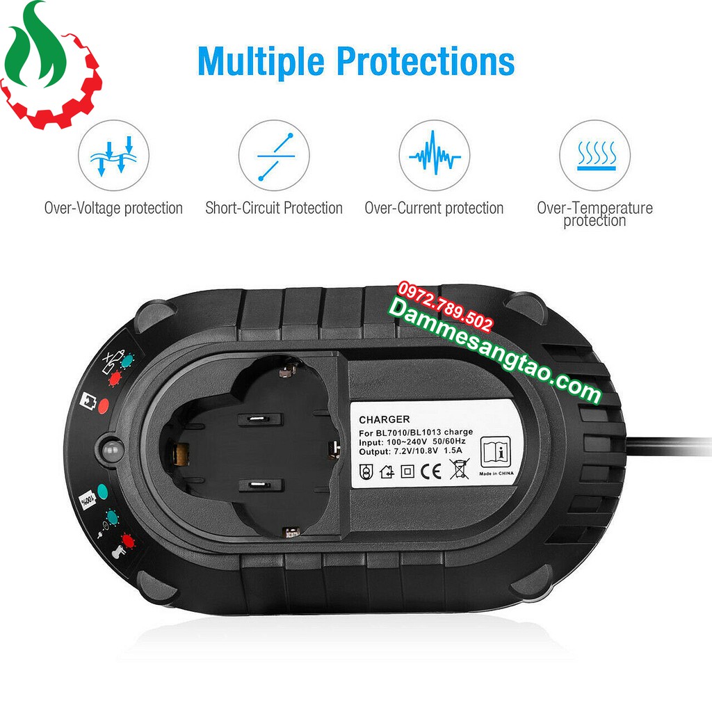 Sạc pin Makita 7.2V-10.8V Li-ion nhận mạch zin