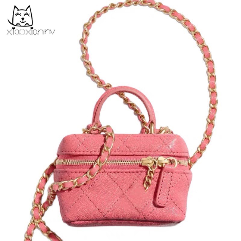 Túi xách messenger mini cầm tay đựng son môi họa tiết hình thoi thời trang mới cho nữ