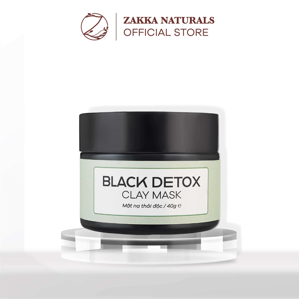 Mặt Nạ Đất Sét Than Hoạt Tính Thanh Lọc, Thải Độc Da Black Detox Clay Mask Zakka Naturals 40g