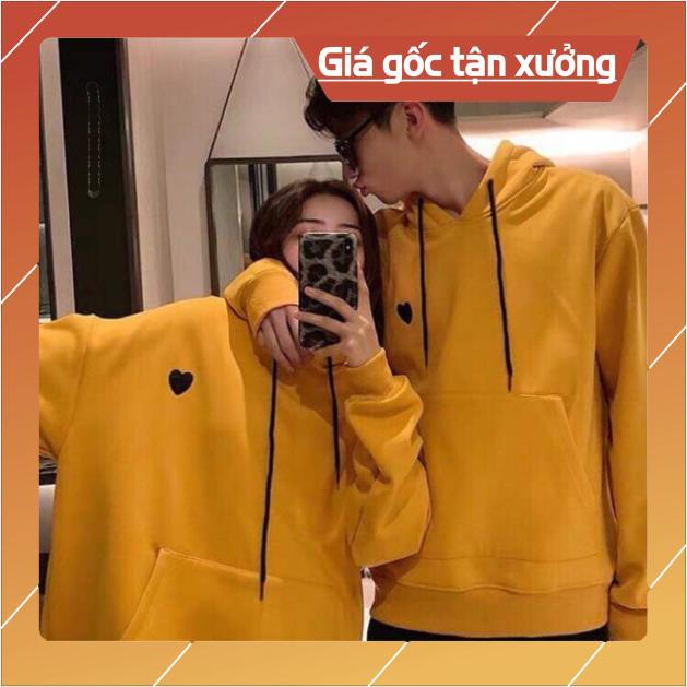 Hoodie nam nữ SWEET Áo đôi hodie tim đen nỉ dày ấm form rộng unisex