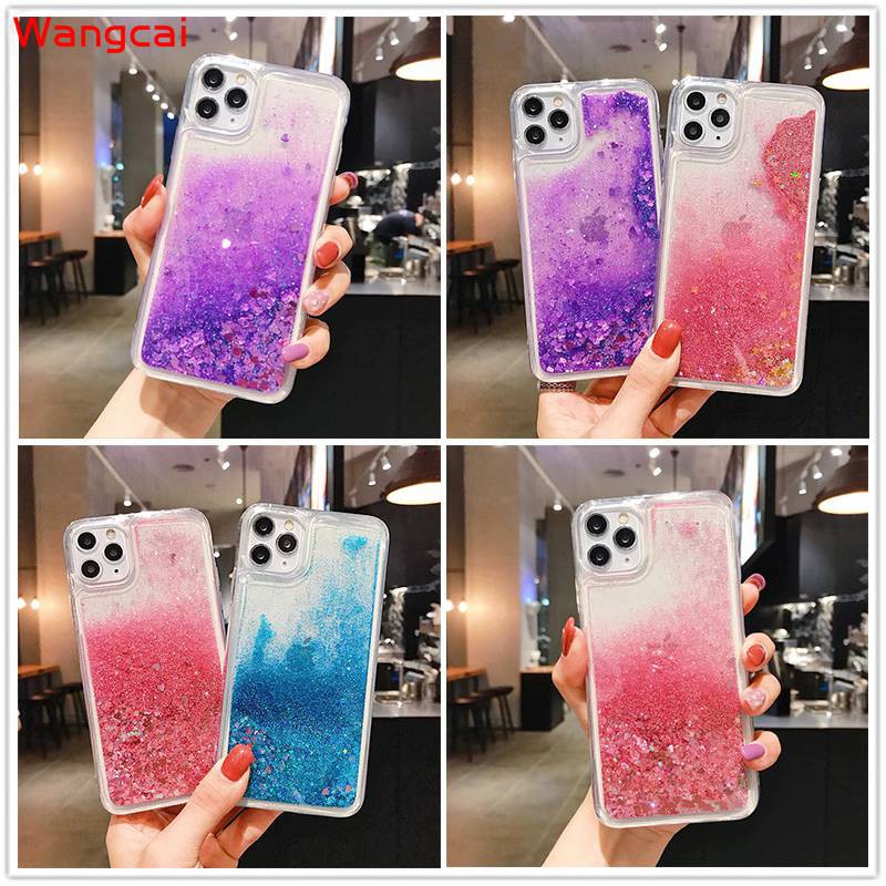 Samsung Galaxy S20 Ultra S20+ S10+ S10 Lite 2020 S10e S10 S9+ S9 S8+ S8 Plus Phone Case Quicksand Liquid Glitter Bling Star Love Loving Heart Solid Color Clear Transparent Soft Casing Case Cover