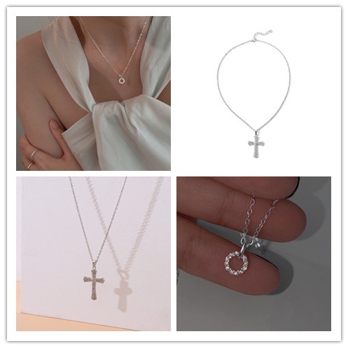 Vòng cổ Đính Đá Hình Chữ Thập Thời Trang Dành Cho Nam Và Nữ