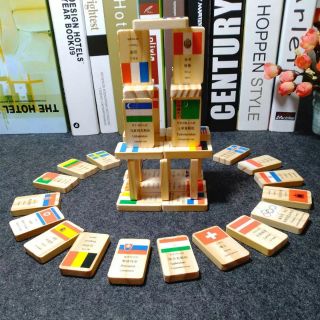 Domino gỗ 100 miếng hình quốc kì