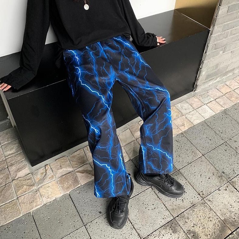 Quần Dài Nữ Ống Rộng In Hình Tia Chớp Phong Cách Hàn Quốc | BigBuy360 - bigbuy360.vn