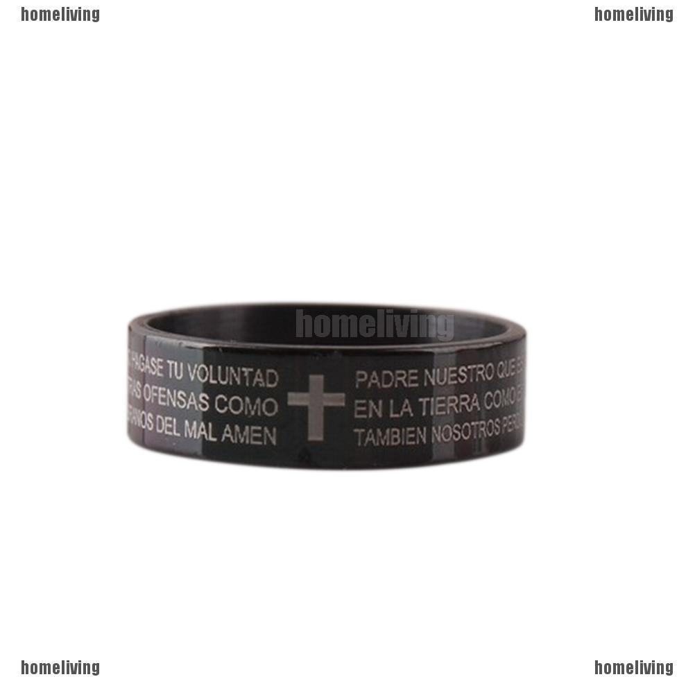 ❤❤ 1 Nhẫn Thép Titan Khắc Chữ Thập Cho Nữ