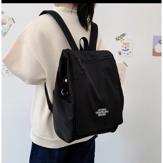 Sẵn đen - Balo dáng vuông chất vải oxford chống nước, chất liệu bền, dày dặn đựng được lap 14inch phong cách unisex
