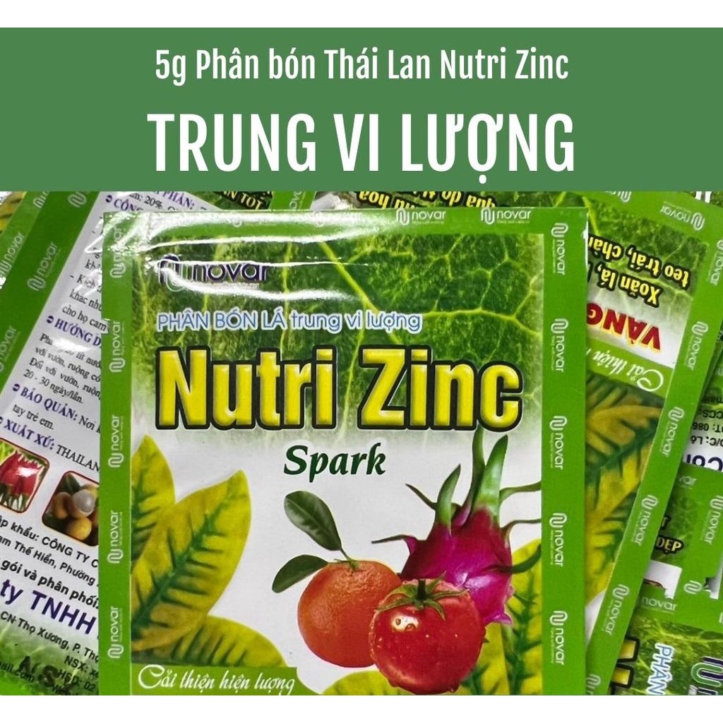 5GÓI PHÂN BÓN TRUNG VI LƯỢNG NUTRI ZINC GÓI 5G   GIÚP CẢI THIỆN THỐI NHŨ HOA