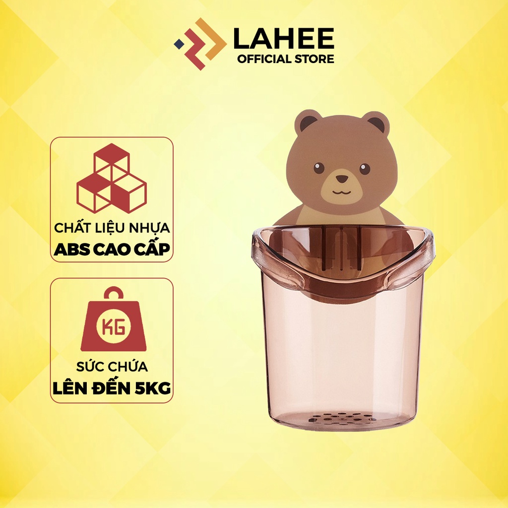 Cốc dán tường nhà tắm đựng bàn chải đánh răng hình gấu dễ thương - LAHEE 15CGDT