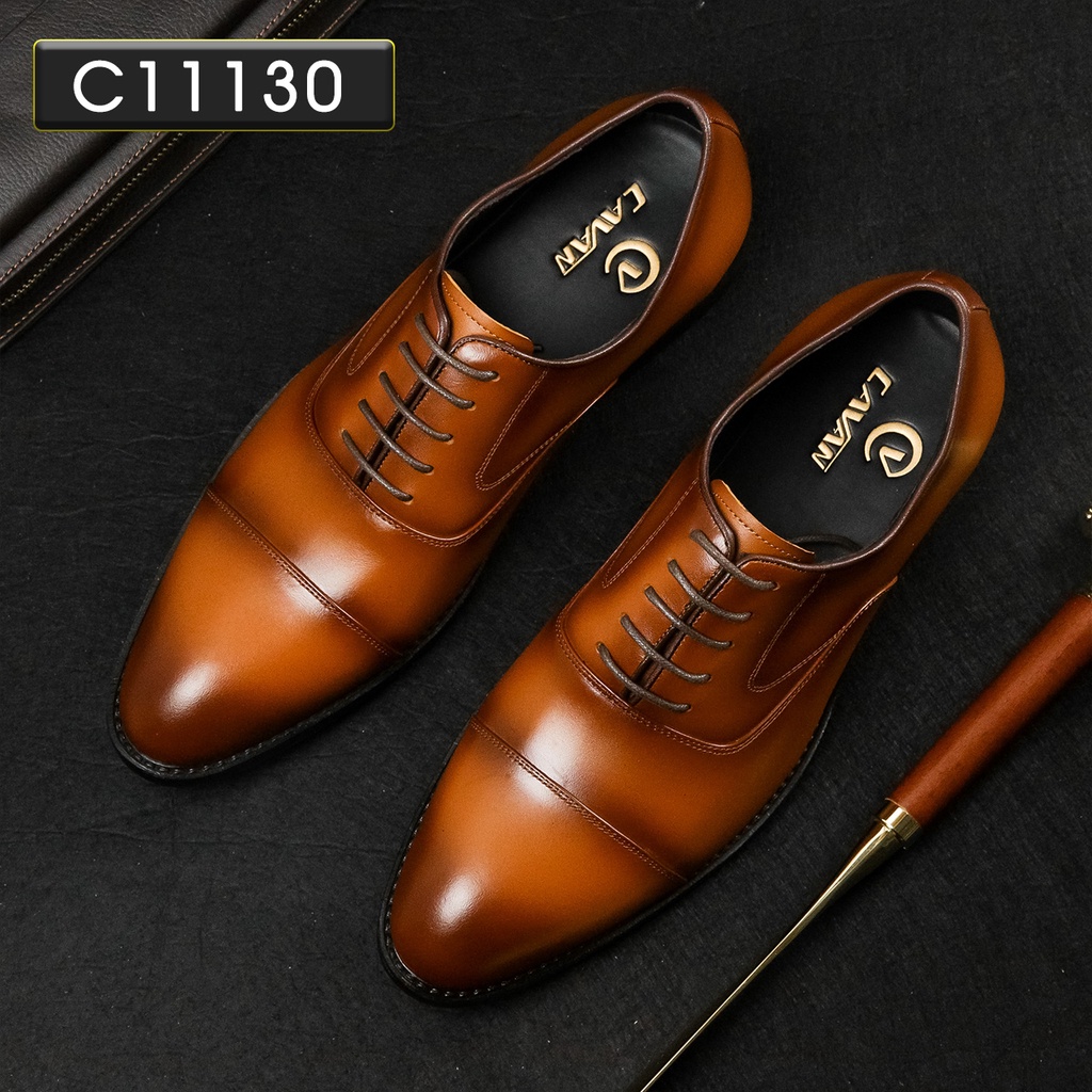 Giày da nam buộc dây chính hãng Cavan công sở tinh tế sành điệu C11130