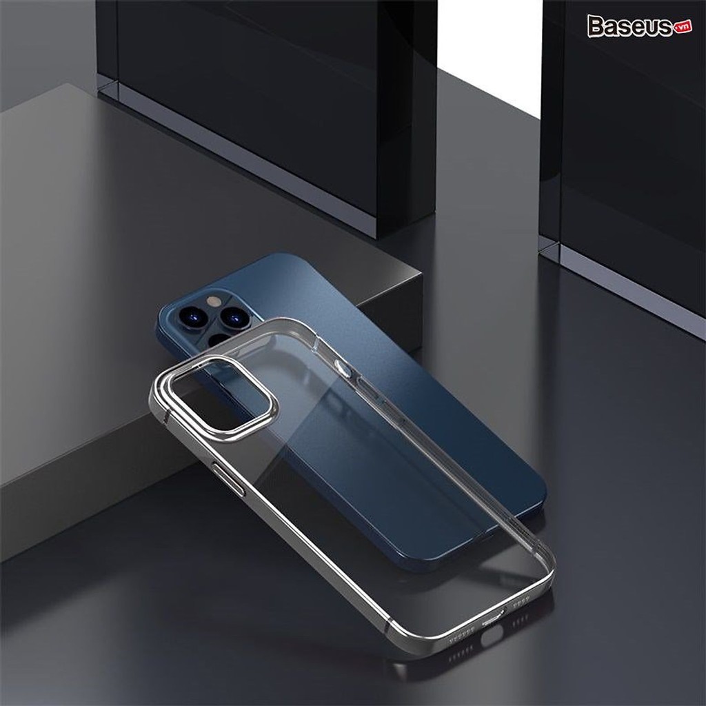 Ốp lưng Silicone dẻo trong suốt viền si màu Baseus Shining Case cho iPhone 12 mini / iPhone 12 / iPhone 12 Pro / iPhone