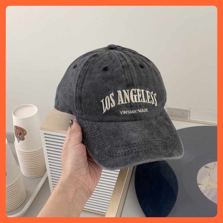 Mũ lưỡi trai thêu Los Angeles nam nữ vải bò denim nón kết đi học đi chơi thời trang đẹp rẻ phong cách học sinh sinh viên