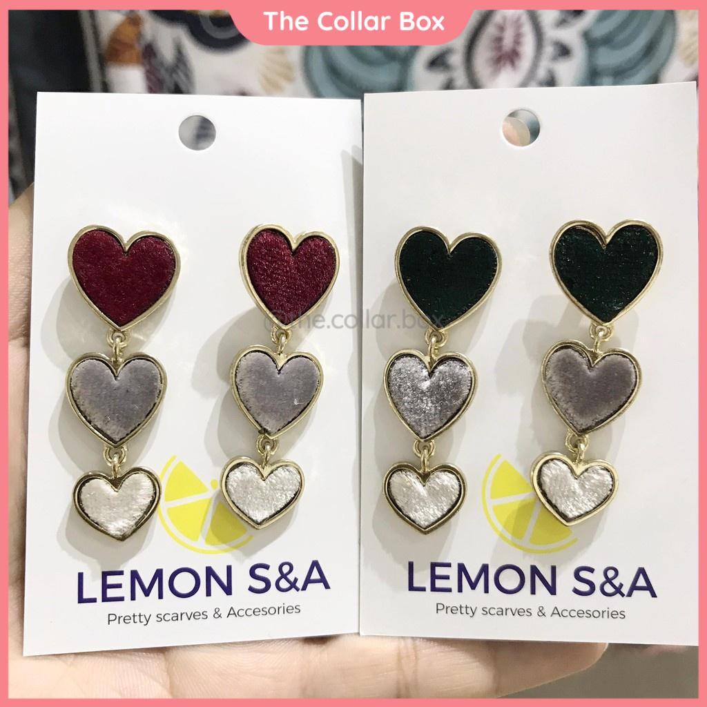 Hoa tai trái tim xinh phong cách hàn quốc bông tai phụ kiện - Mã HT036