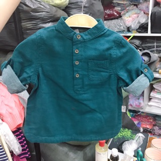 Áo sơ mi cổ tàu kiabi dư xịn cho bé trai
