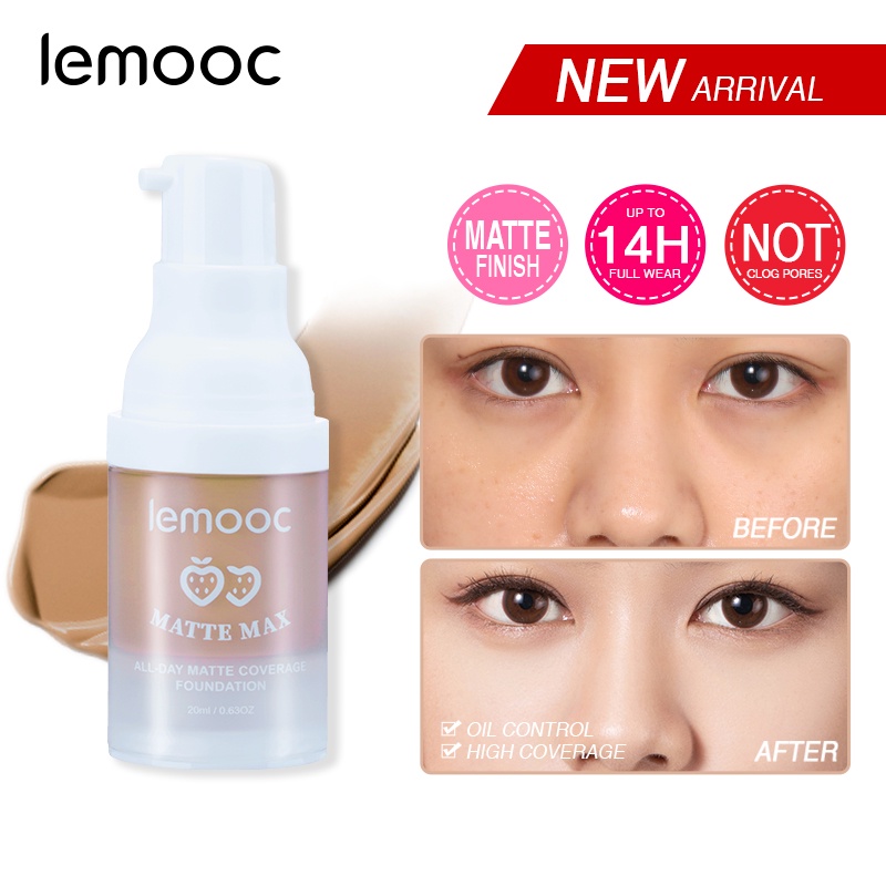 [Hàng mới về] Kem nền dạng lỏng LEMOOC che khuyết điểm toàn diện dưỡng ẩm điều dầu