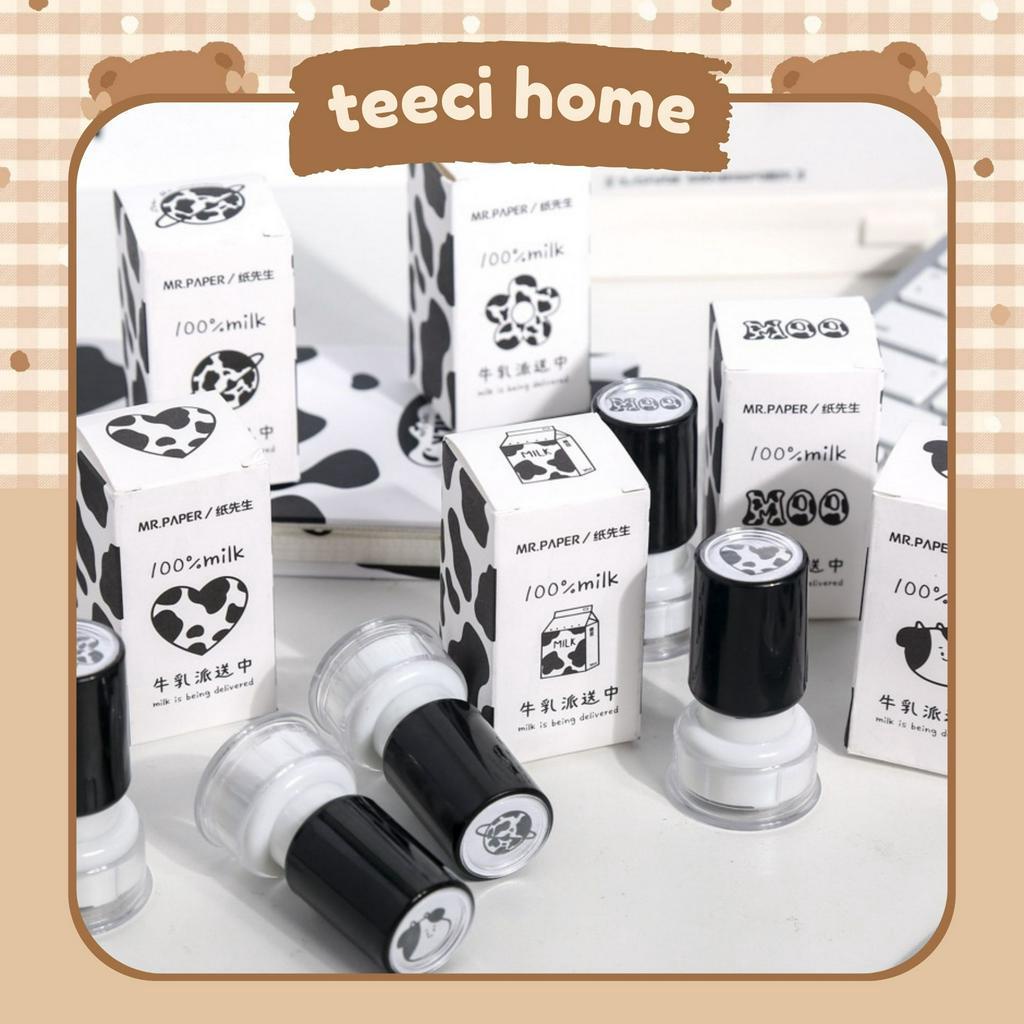 Winzige Con Dấu Đánh Dấu DIY In Họa Tiết  Bò Sữa Trang Trí Tiện Dụng Làm Bullet Journal Sổ Tay Nhật Kí M001