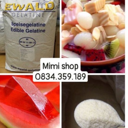 Bột gelatin Ewald 50g làm kẹo dẻo, pudding, chè, mouse...HSD 2026