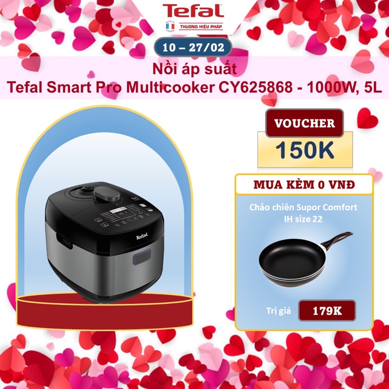 Nồi áp suất điện tử Tefal Smart Pro Multicooker CY625868