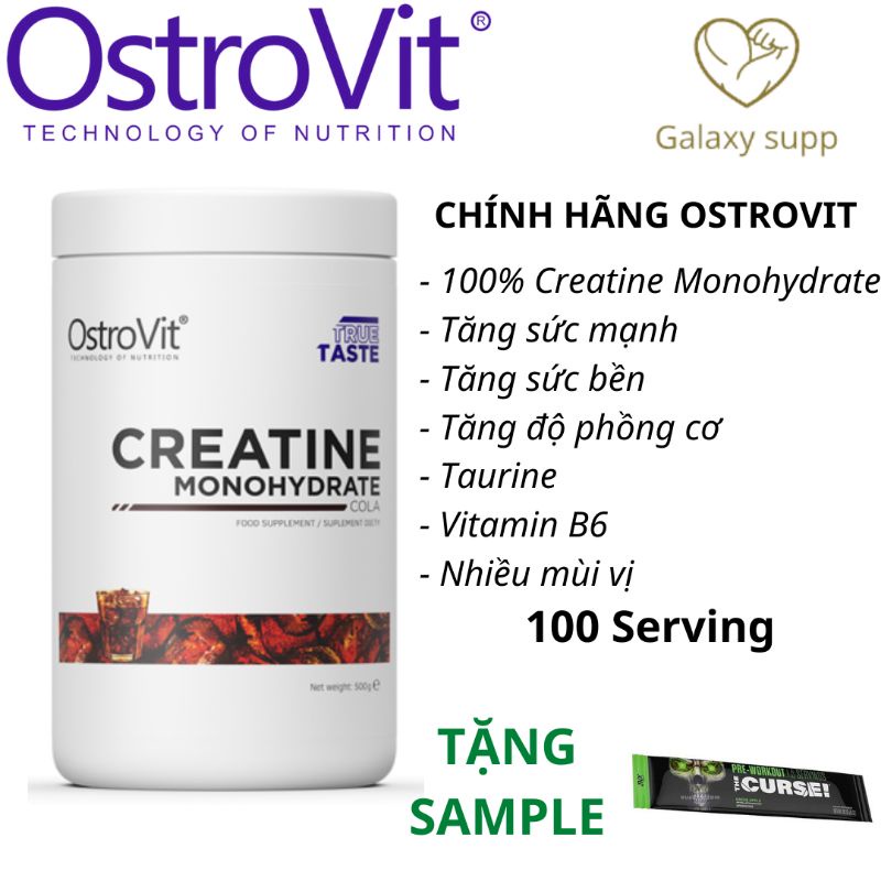 Ostrovit Creatine Monohydrate Tăng cơ tăng sức mạnh nhiều mùi vị 100 serving