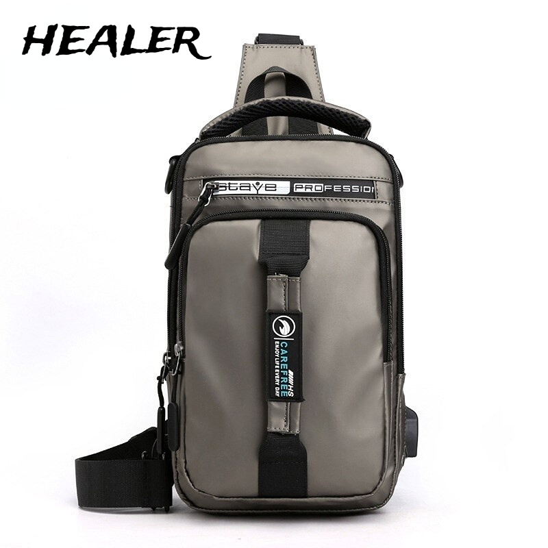 Túi Đeo Vai Chống Thấm Nước Đa Chức Năng Có Cổng Sạc Usb Cho Nam