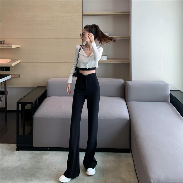 Quần Tây Đen Lưng Cao Ống Loe Tôn Dáng Hợp Thời Trang