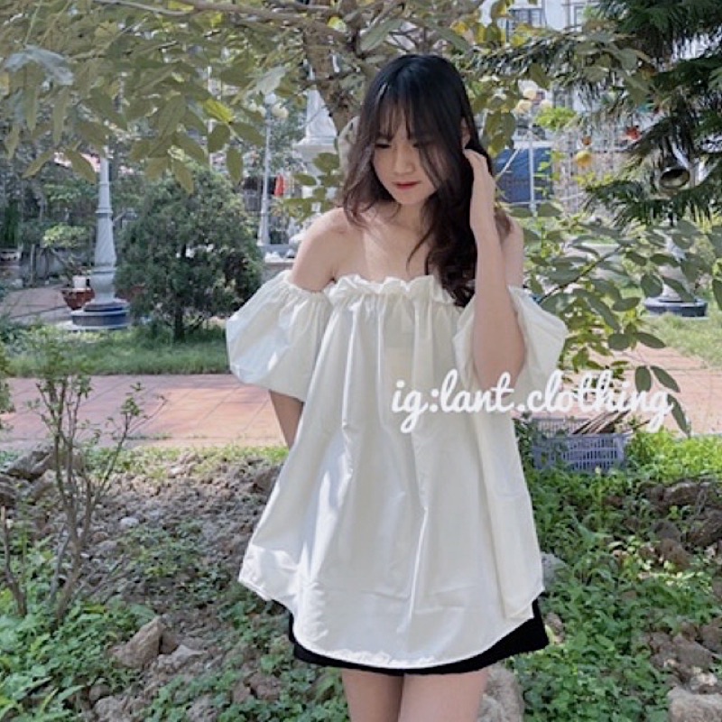 áo váy trễ vai tay bồng xinh