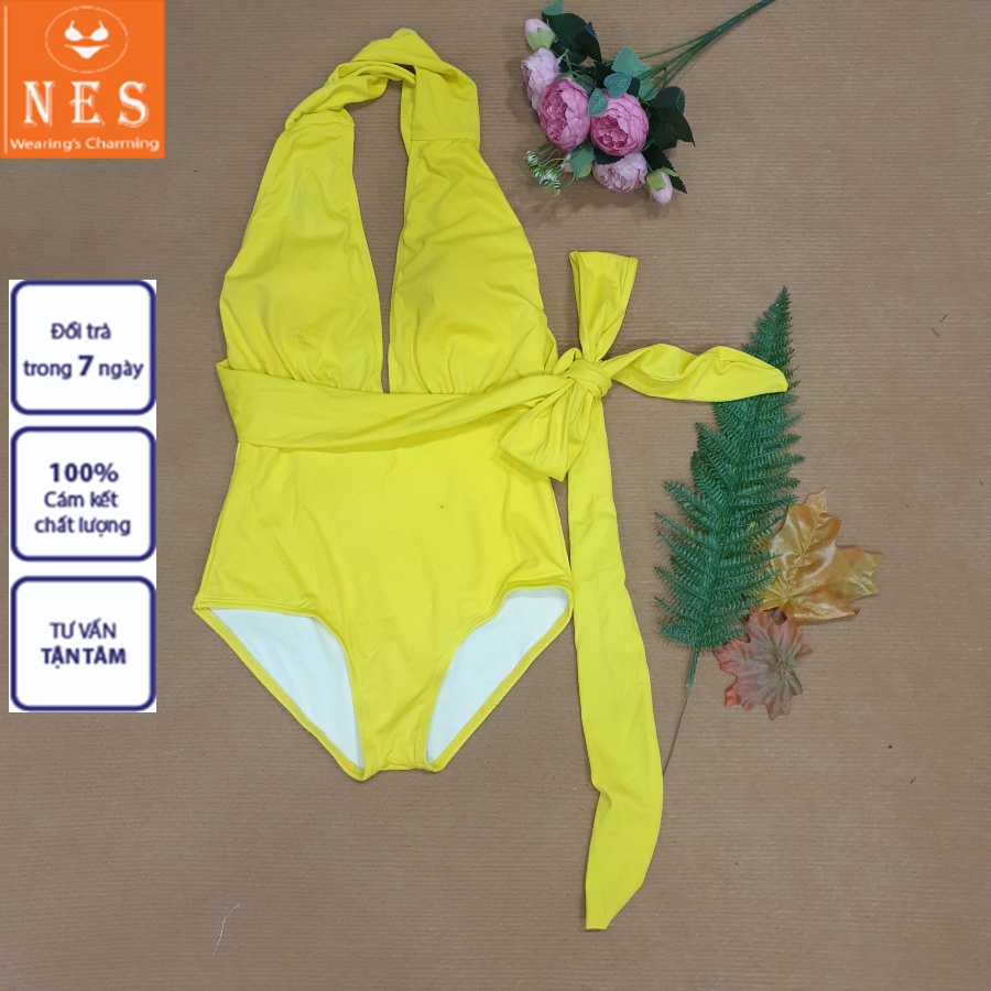 Bikini Đồ Bơi Nữ NES [Siêu sang] Liền Thân Thắt Nơ Eo [3 màu] Quyến Rũ Tôn Dáng Freesize (40-55 Kg) Thun Lạnh