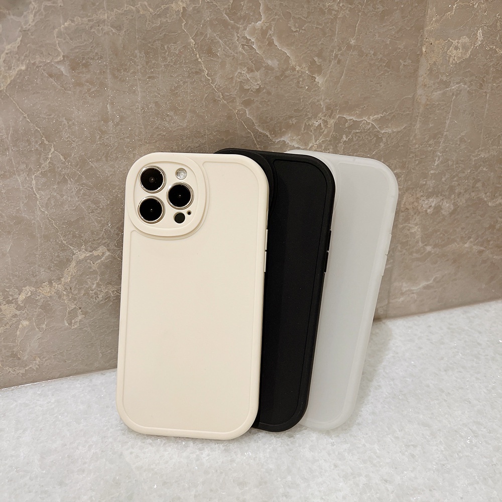 Ốp Điện Thoại TPU Trong Suốt Màu Trắng Cho iPhone 13 13pro 13prm 11 7 + 8 + Xr XS 13 12 Pro Max 14 14pro 14 + 12 14promax
