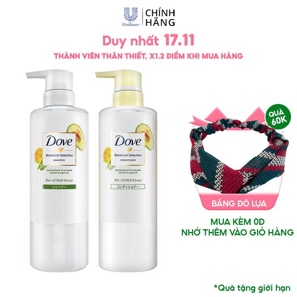 Combo Kem xả và dầu gội Nhật Dove Phục Hồi Tóc Hư Tổn chiết xuất Bơ & Dầu Argan giúp phục hồi và ngăn ngừa gãy rụng 500g