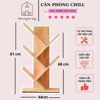 Kệ Để Sách Vân Gỗ 3 Tầng - Kệ Sách Để Bàn Hình Xương Cá - Gỗ MDF Cao Cấp dễ dàng tháo lắp, trang trí phòng làm việc,..
