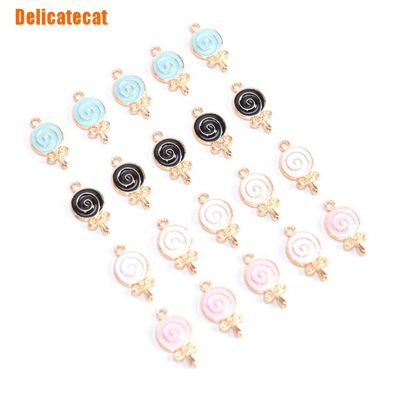 Bộ 10 Charm Kẹo Mút Hợp Kim Tráng Phủ