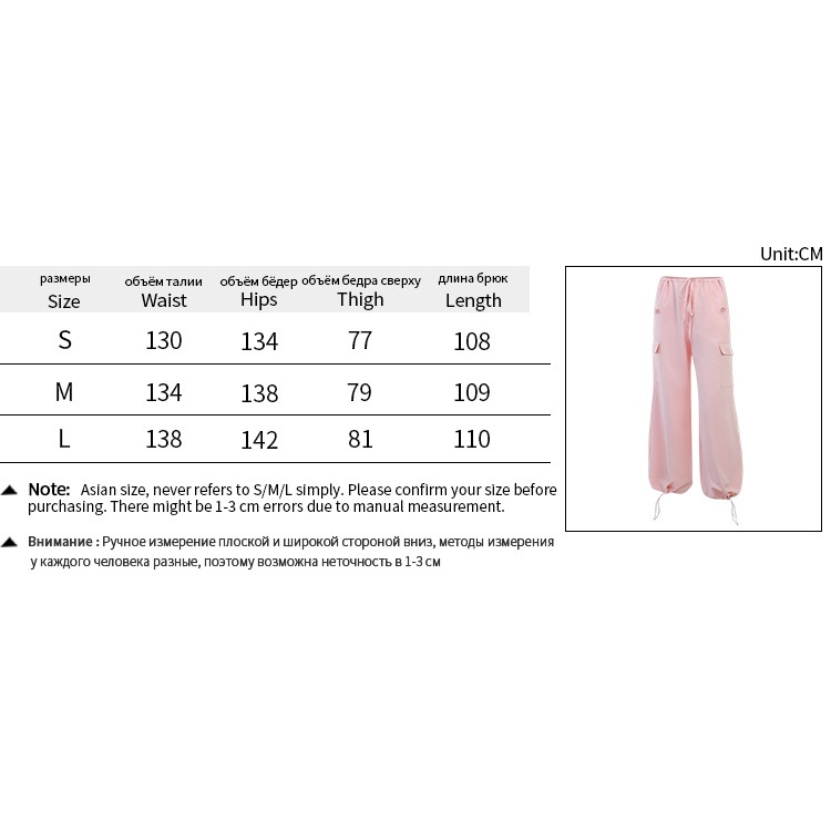 Quần dài WEANIA lưng thấp dáng rộng phối túi dây rút thời trang cá tính cho nữ