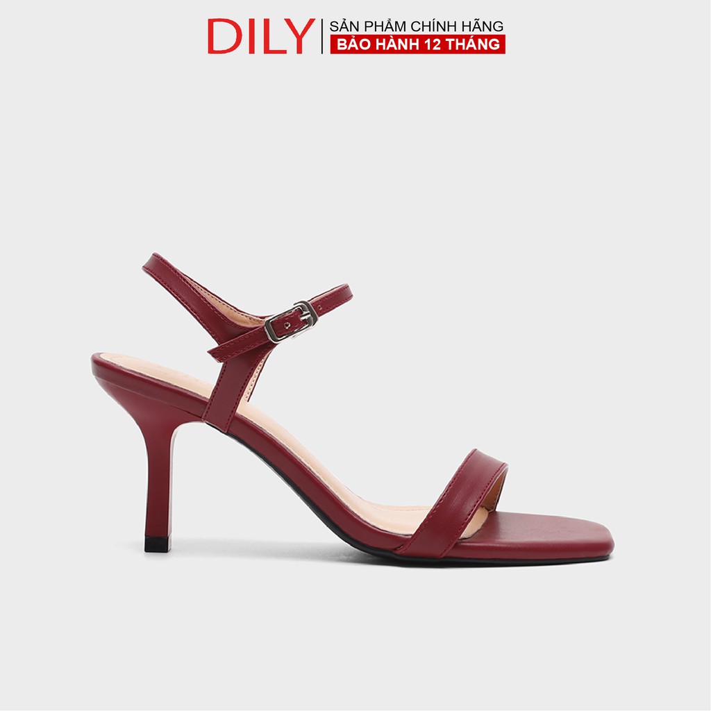 Giày Sandal DILY Thời Trang Gót Nhọn Cao 7cm Màu Đỏ_AA0176