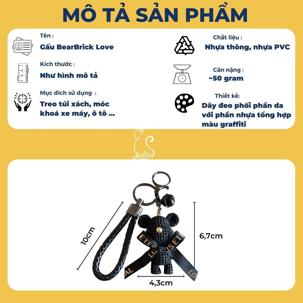 Móc khoá xe máy gấu love dễ thương Hàn Quốc hot trend,Móc khoá treo balo phụ kiện túi xách cute Bolita