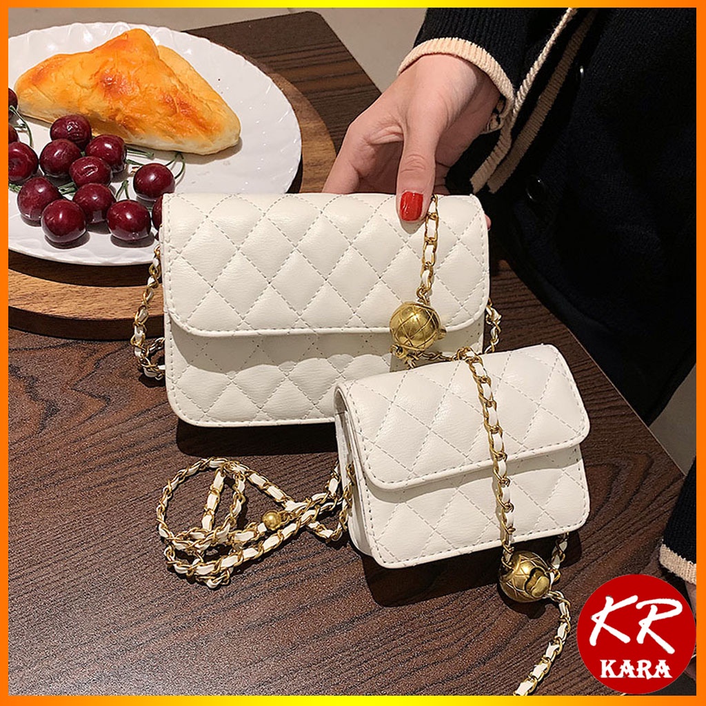 Túi Xách Mini Đeo Chéo Trần Trám KR433- 2 size , Da PU cao cấp, dây đeo chéo tùy chỉnh- KARA 433