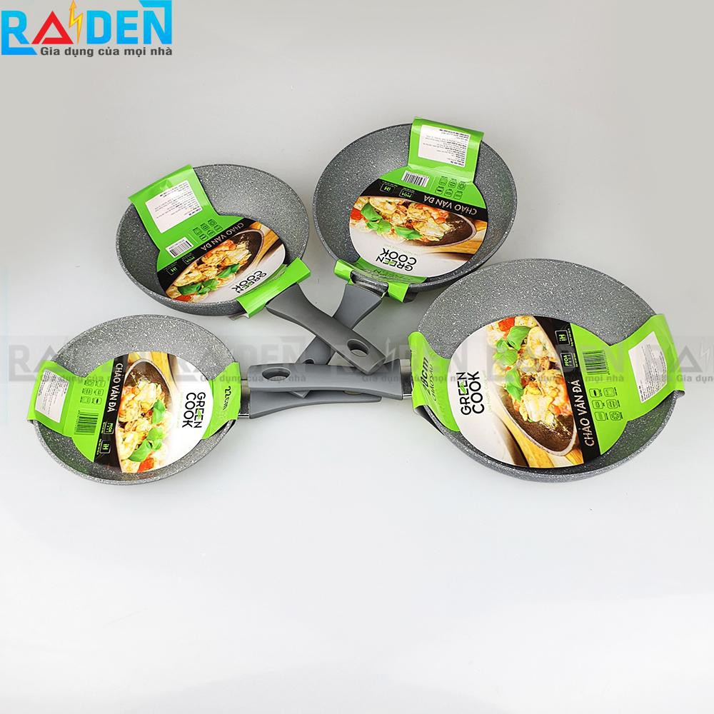 Chảo vân đá đáy từ chống dính GreenCook Size (đường kính) 22 24 26 28cm