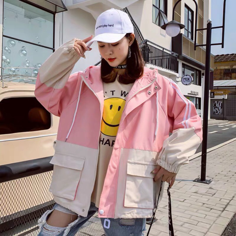 [Video+Ảnh Thật] Áo Khoác Dù Unisex Form Rộng Túi Hộp, Nam Nữ Ulzzang AK88 TD Fashion