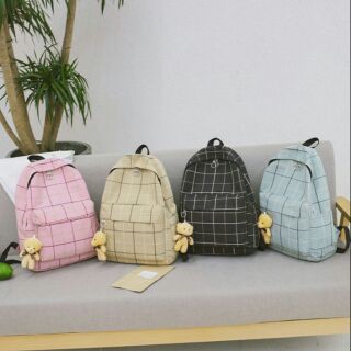 Balo kẻ sọc caro hàn quốc xinh xắn ❤