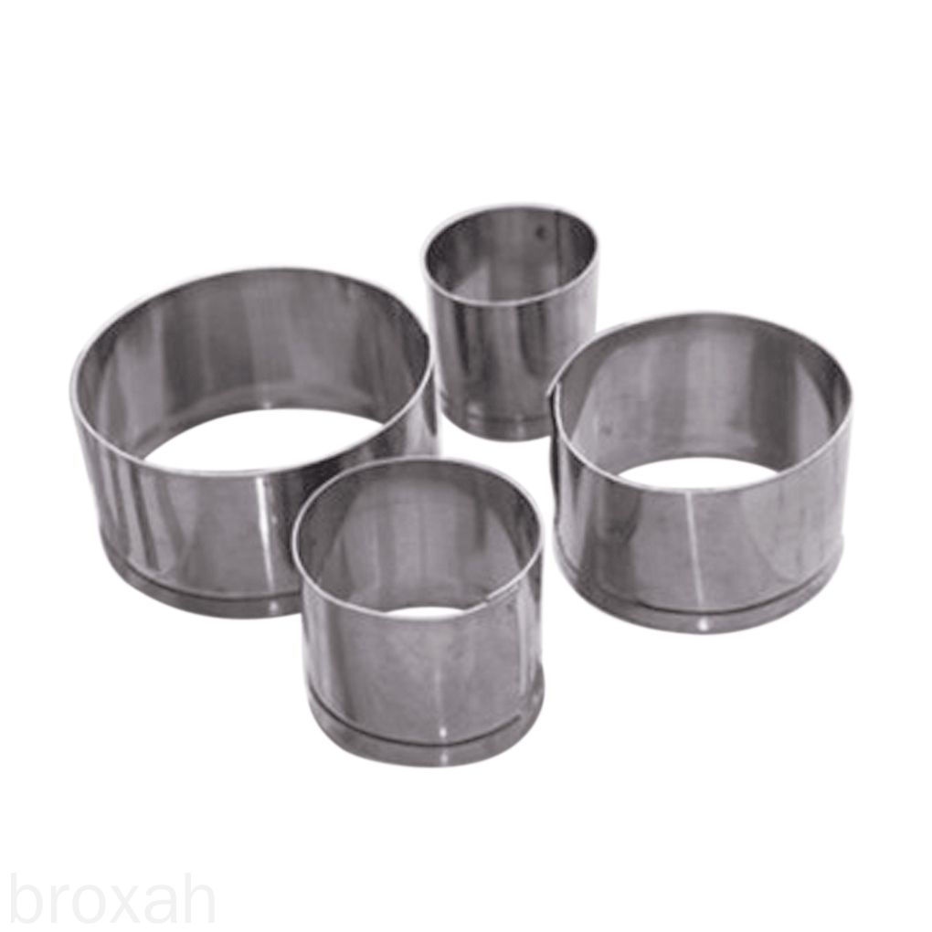 Bộ 4 Khuôn Cắt Bánh Hình Tròn Bằng Thép Không Gỉ