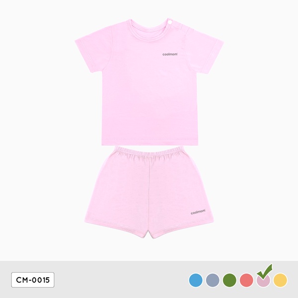 Bộ cộc tay cài vai Coolmom chất liệu sợi tre cao cấp CM-0015