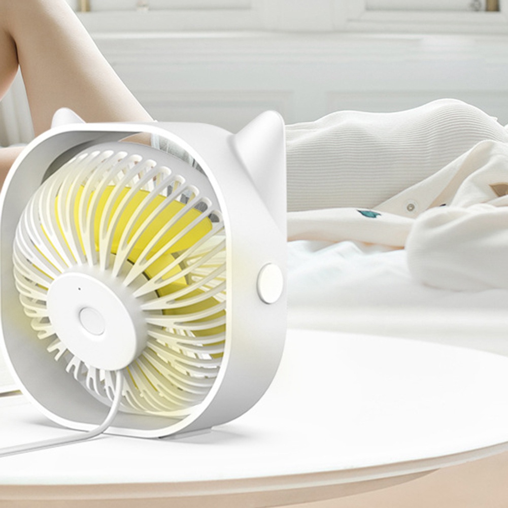 Quạt để Bàn Thích hợp cho dân Văn Phòng,tai mèo cute, USB di động - bảo hành 12 tháng