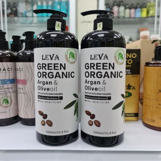  Bộ Dầu Gội Xả Nhật Bản LEVA GREEN Organic 500mlx2_ Phục Hồi Mềm Mượt Hương Nước Hoa 