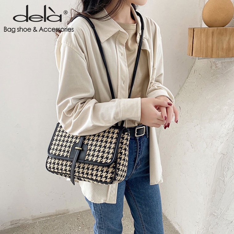 Dela Túi canvas Đeo Một Bên Vai Sức Chứa Lớn Thời Trang Thu Đông Mới Cho Nữ