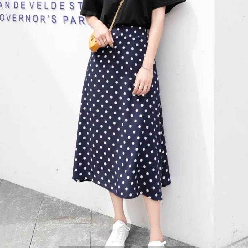 Chân váy chiffon Ielgy chữ A lưng cao co giãn họa tiết nhành hoa dành cho nữ