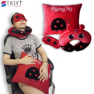 Combo gối tựa lưng, gối chữ U và bịt mắt 12 THIVI