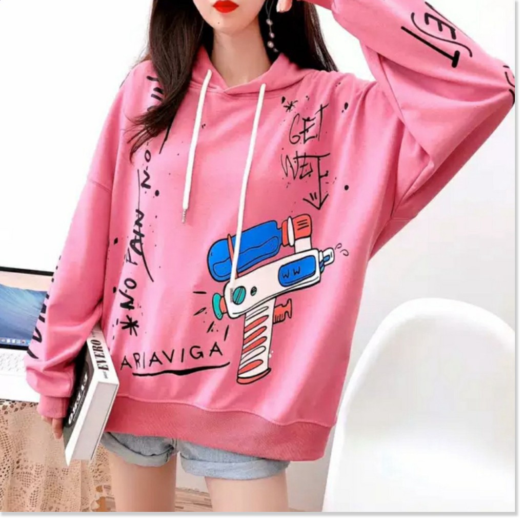 [FREESHIP TOÀN QUỐC] ÁO KHOÁC HOODIE NỮ CHUI ĐẦU CHỮ KÍ CÓ NÓN PHỐI HÌNH SIÊU XINH CHẤT THUN NỈ MỀM MỊN CỰC HOT