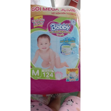 (CHÍNH HÃNG)Tả quần Bobby - Đệm thấm lưng mồ hôi Mega Jumbo  size M124 hè vui nhộn/L108/XL96 date 2025