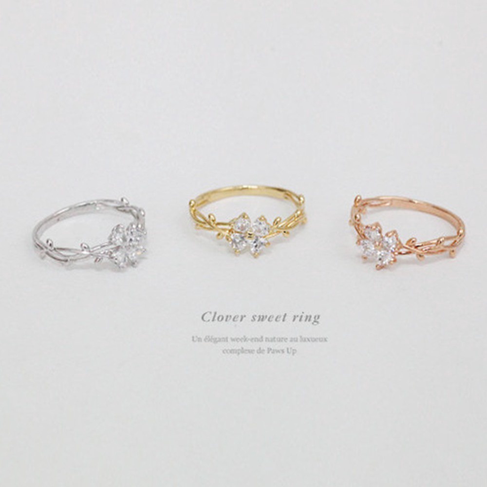 1 Nhẫn Cỏ Ba Lá May Mắn Thời Trang Hàn Quốc