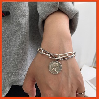 Vòng Đeo Tay 2 Lớp Thiết Kế Dạng Mắt Xích Phong Cách Hip Hop Thời Trang