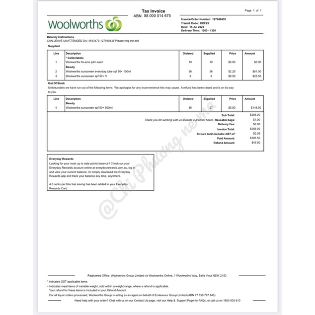 KEM CHỐNG NẮNG WOOLWORTHS
