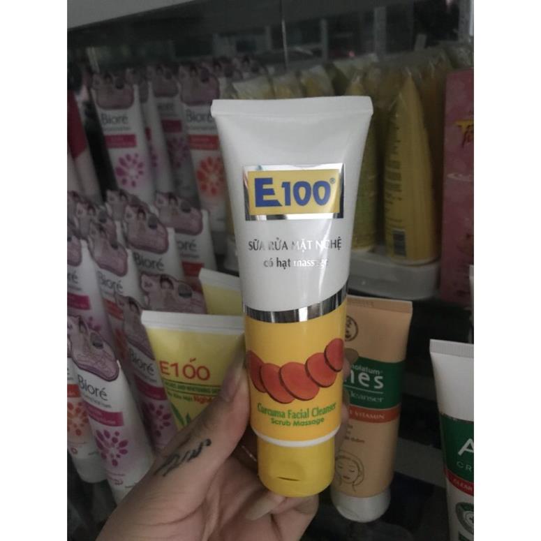 Sữa rửa mặt nghệ có hạt massage E100 Curcuma Facial Cleanser 100g